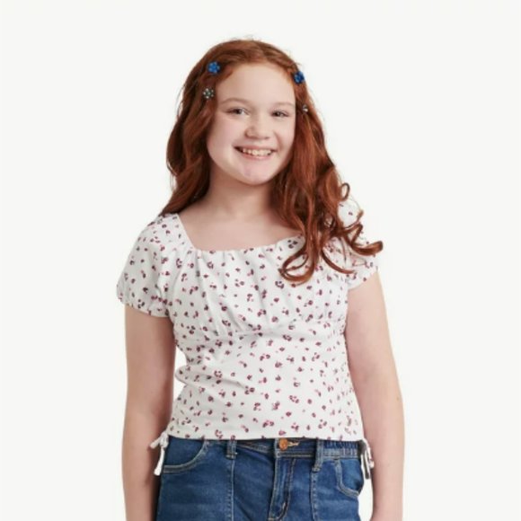 Clothing Shop All Other - Justice Girls Puff Short Sleeve Cinched Top, Sizes XS-XLP